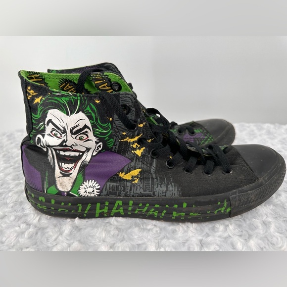 Men’s Batman Joker Converse High Top Sneakers - Picture 1 of 8